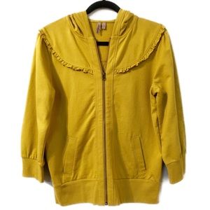 Caslon Quarter Sleeve Ruffled Hoodie